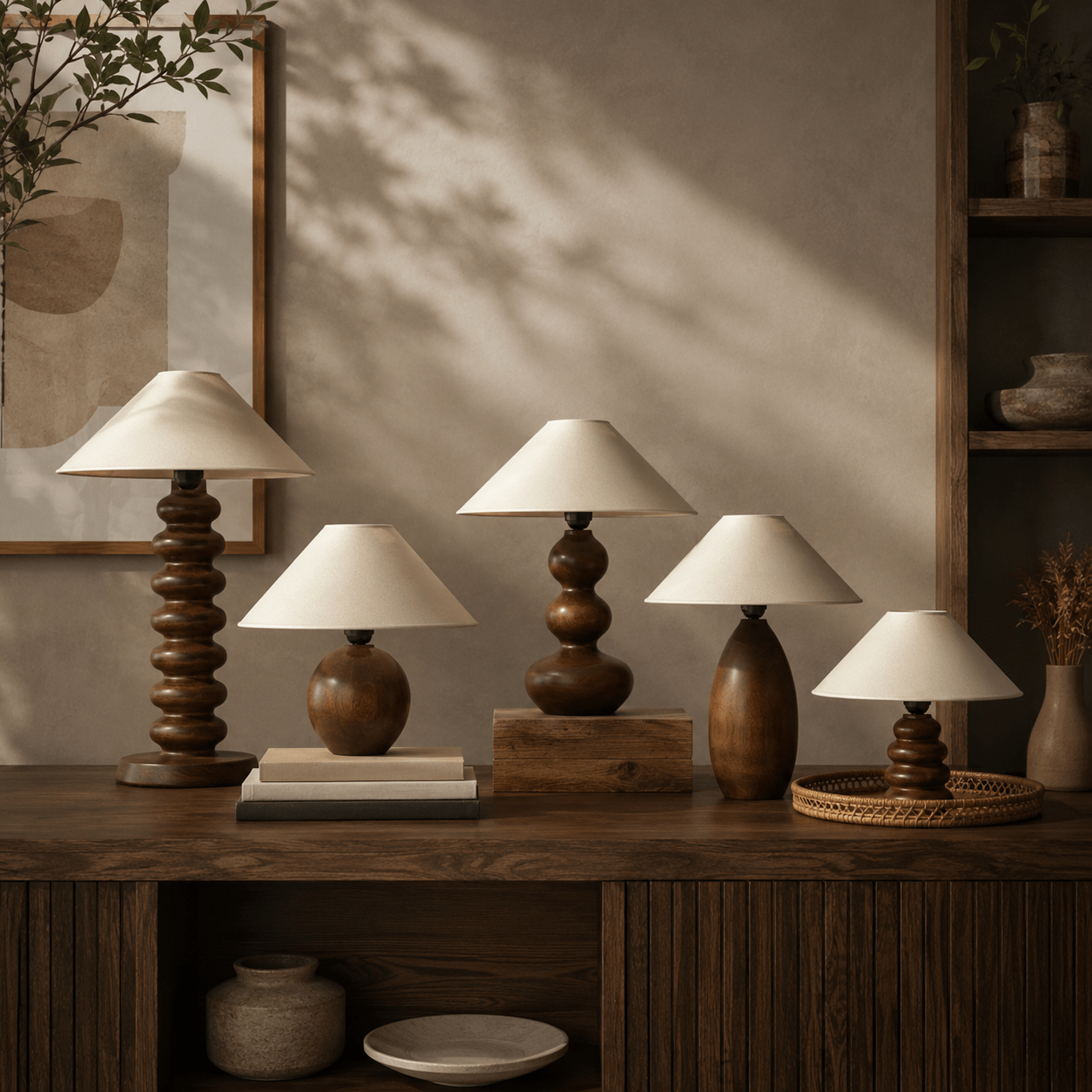 Best seller handcrafted wooden lamps collection by Wood Evoke Pakistan