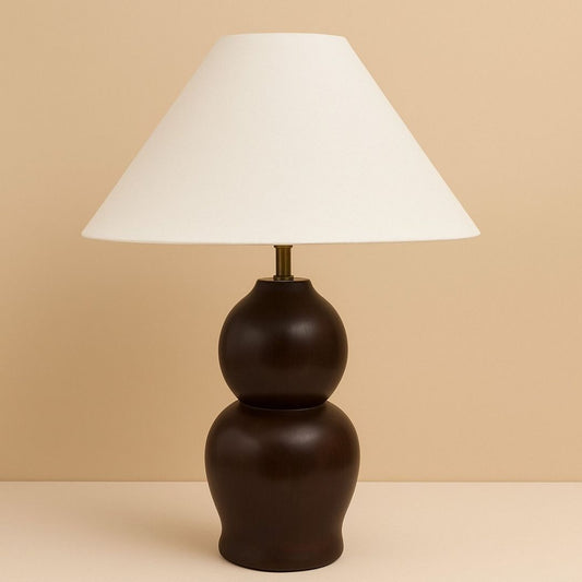 Midnight Glow | Solid Dark Wood Table Lamp