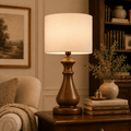 Handcrafted Empire Pedestal Wooden Lamp - Minimalist Interior Décor Wood Evoke