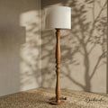 Handcrafted Solid Wood Floor Lamp – Sculptural Mid-Century Modern Design