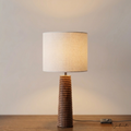 Handcrafted Wooden Side Table Lamps - Elegant Design to Elevate Your Space with Shade