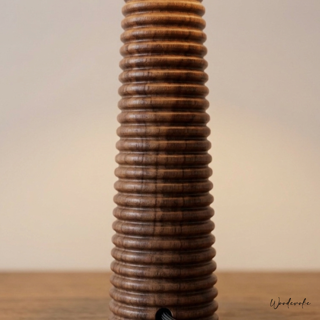 Handcrafted Wooden Side Table Lamps - Elegant Design to Elevate Your Space with Shade