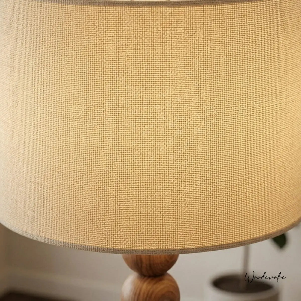 Wooden floor lamp product shot — handcrafted natural wood floor lamp for modern homes Pakistan