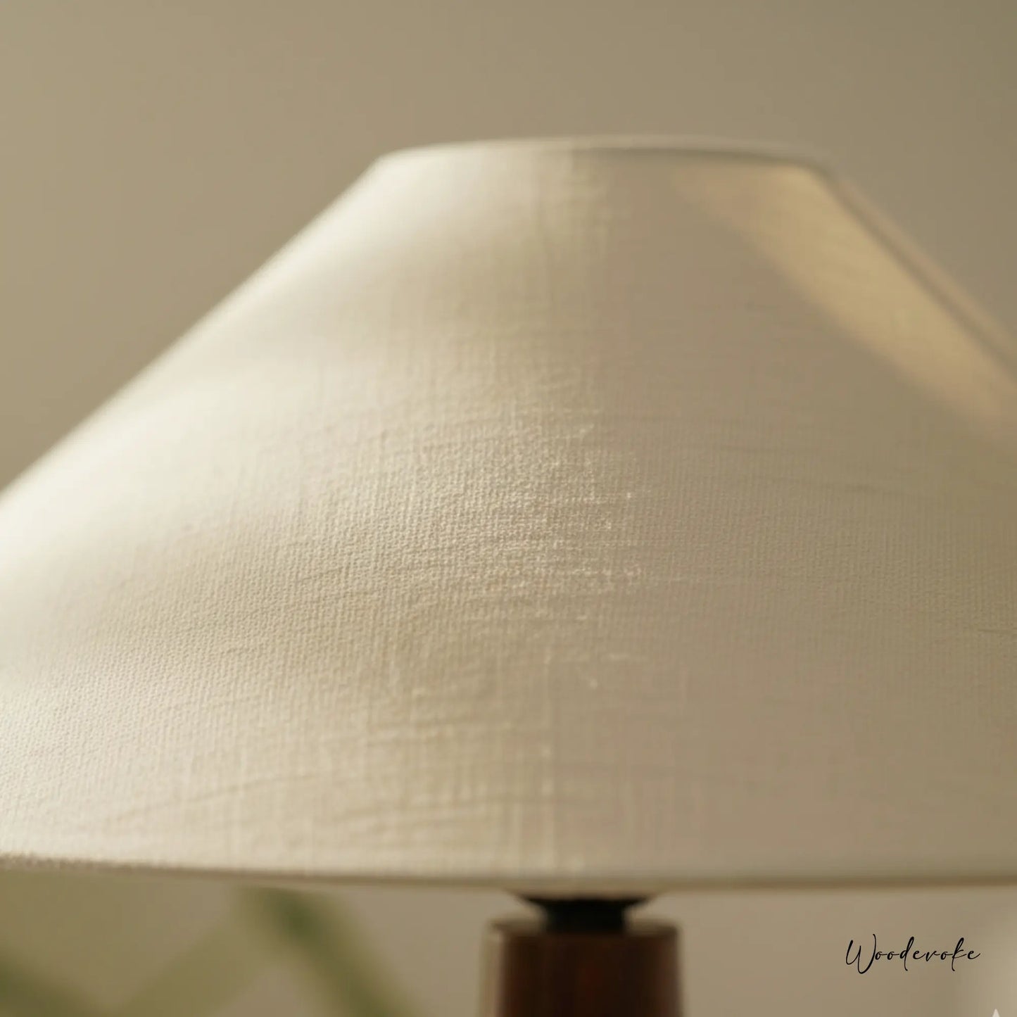 Curved wood table lamp in living room setting — solid natural wood table lamp by Wood Evoke Lahore