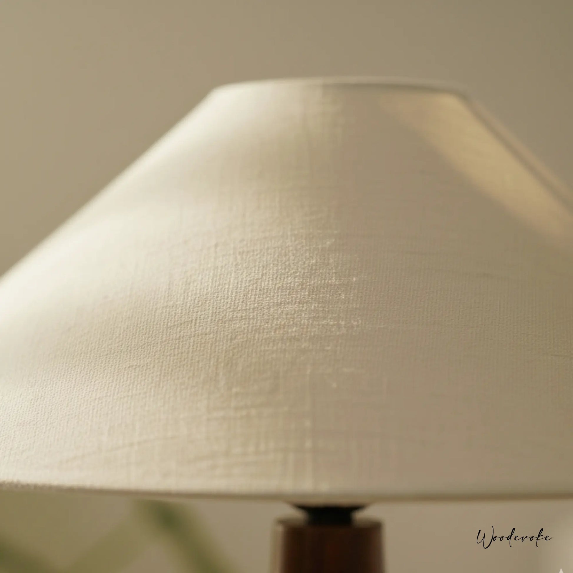 Curved wood table lamp in living room setting — solid natural wood table lamp by Wood Evoke Lahore