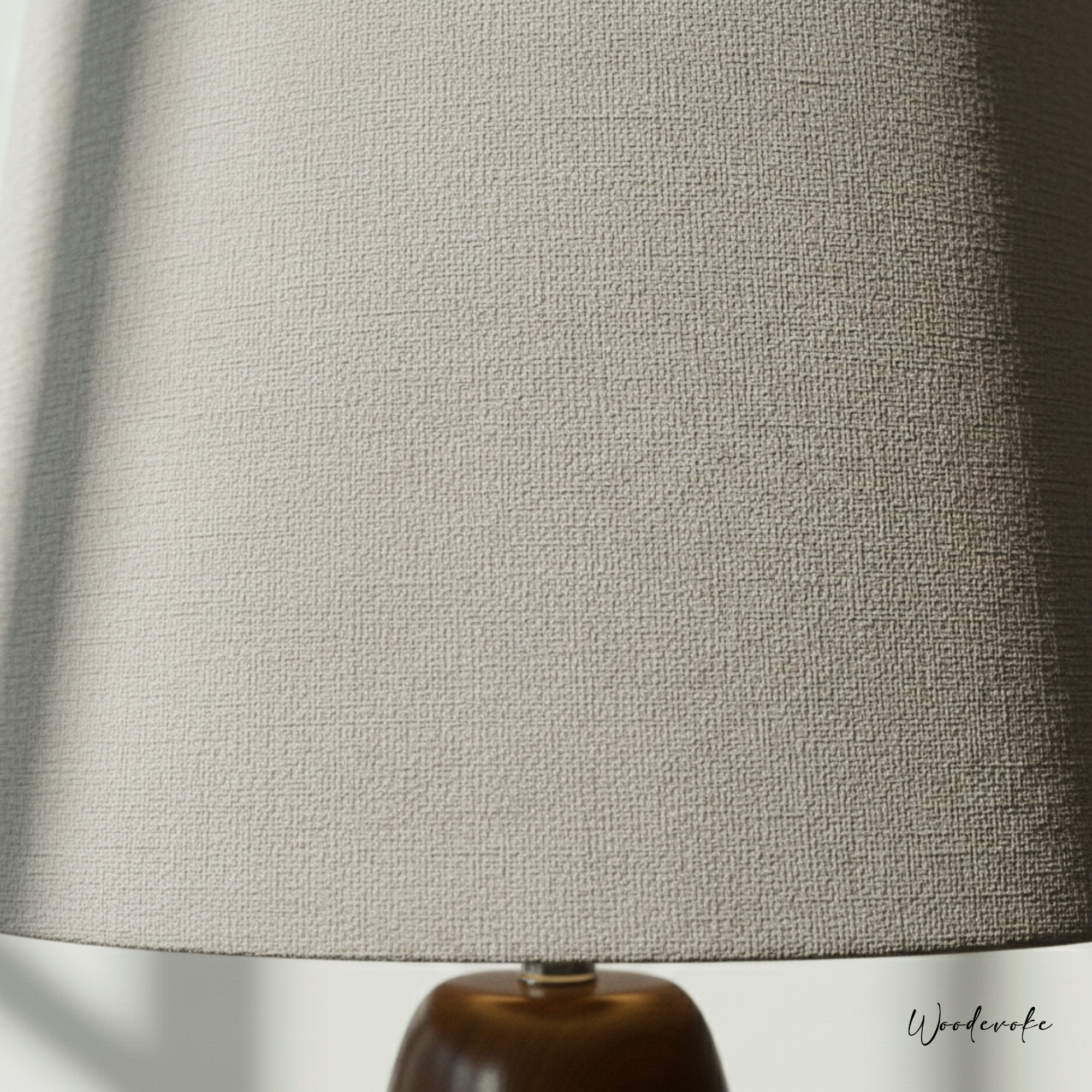 Natural Brown Polish Persian Lilac Table Lamp with Classic Linen Shade – Modern Elegance