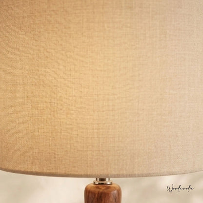 Handmade wooden floor lamp product shot — natural solid wood floor lamp for homes Pakistan