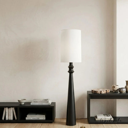 Nordic tapered black wooden floor lamp — luxury Scandinavian solid wood floor lamp Wood Evoke Pakistan
