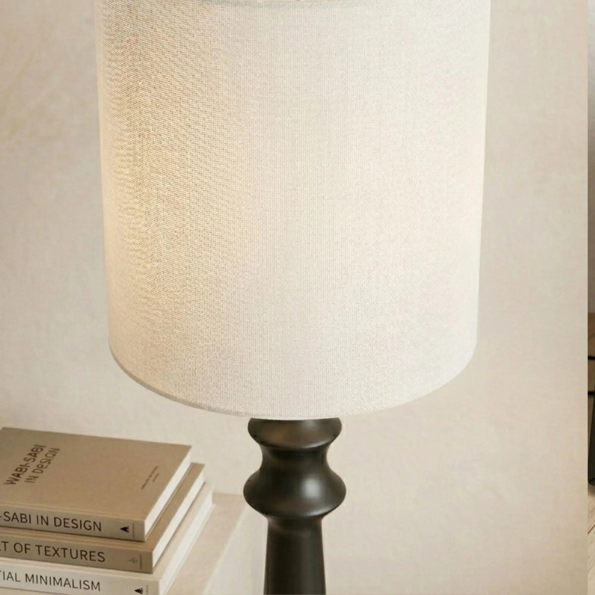 Black Nordic tapered wooden floor lamp product shot — premium solid wood floor lamp Lahore Pakistan